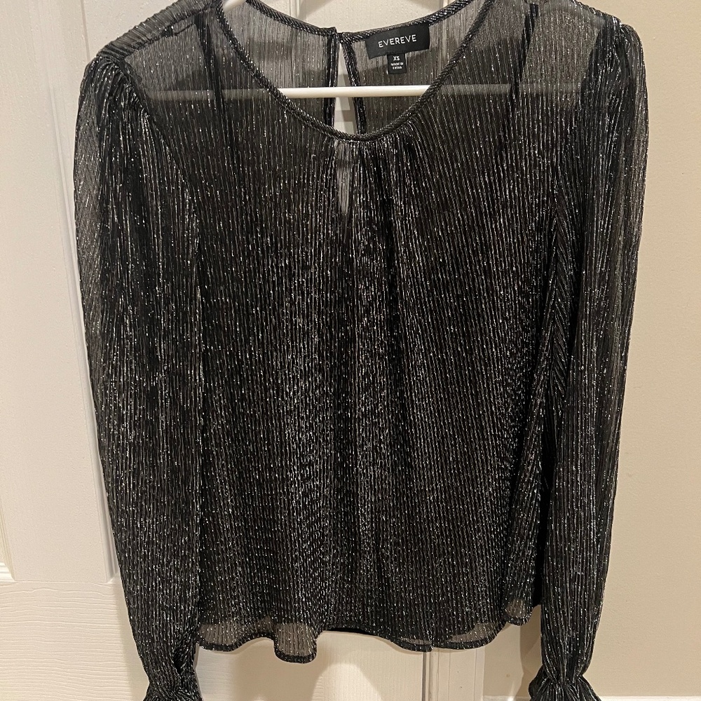 Evereve Black Metallic Blouse